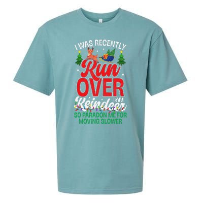 Merry Christmas Pardon I Was Recently Run Over By A Reindeer Sueded Cloud Jersey T-Shirt