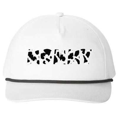 Mommy Cow Print Cow Pattern Mother's Day Snapback Five-Panel Rope Hat