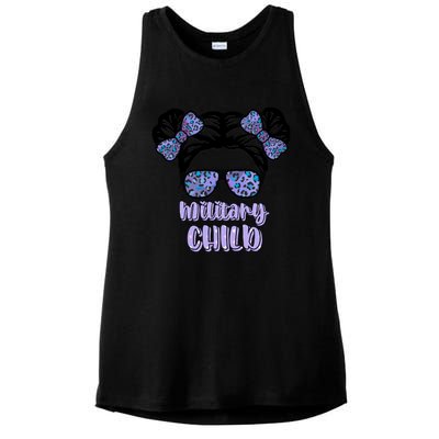 Military Child Purple Up Month Of Military Child Awareness Ladies PosiCharge Tri-Blend Wicking Tank