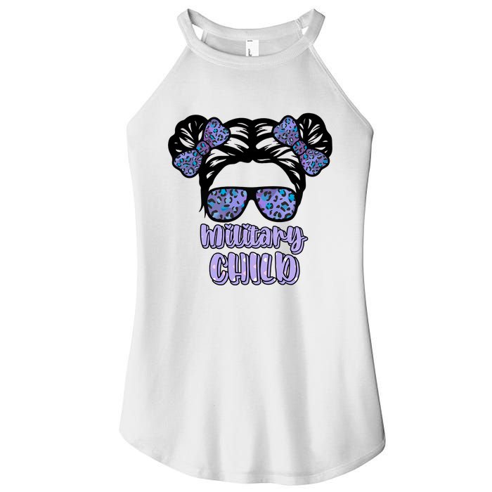 Military Child Purple Up Month Of Military Child Awareness Women’s Perfect Tri Rocker Tank