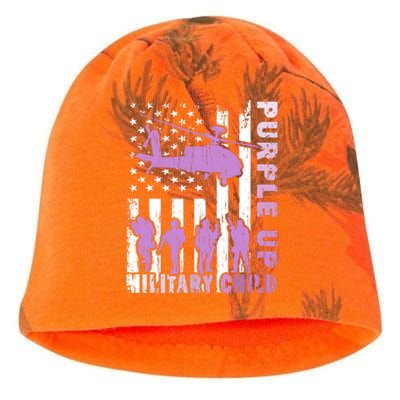 Military Child Purple Up American Flag Helicopter Kati - Camo Knit Beanie