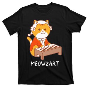 Meowzart Cat Pun Classical Music Piano T-Shirt