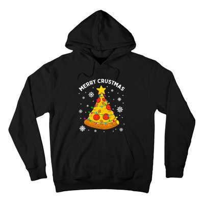 Merry Crustmas Pizza Christmas Tree Xmas Gifts Long Sleeve Hoodie