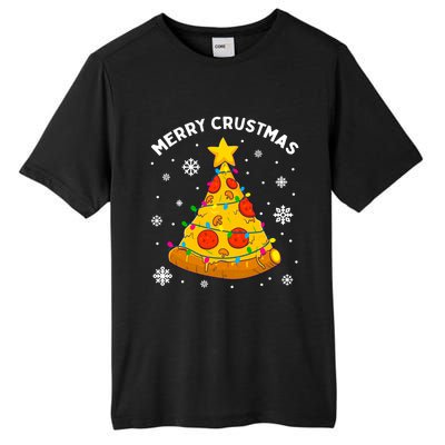 Merry Crustmas Pizza Christmas Tree Xmas Gifts Long Sleeve Tall Fusion ChromaSoft Performance T-Shirt