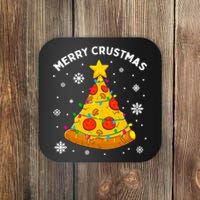 Merry Crustmas Pizza Christmas Tree Xmas Gifts Long Sleeve Coaster