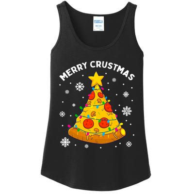 Merry Crustmas Pizza Christmas Tree Xmas Gifts Long Sleeve Ladies Essential Tank