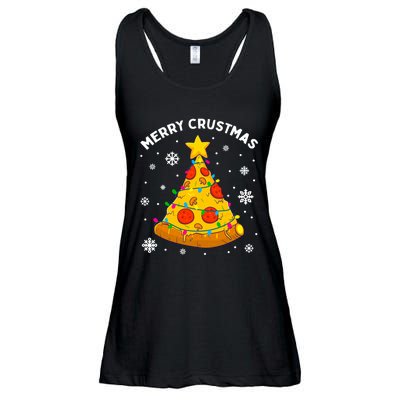 Merry Crustmas Pizza Christmas Tree Xmas Gifts Long Sleeve Ladies Essential Flowy Tank