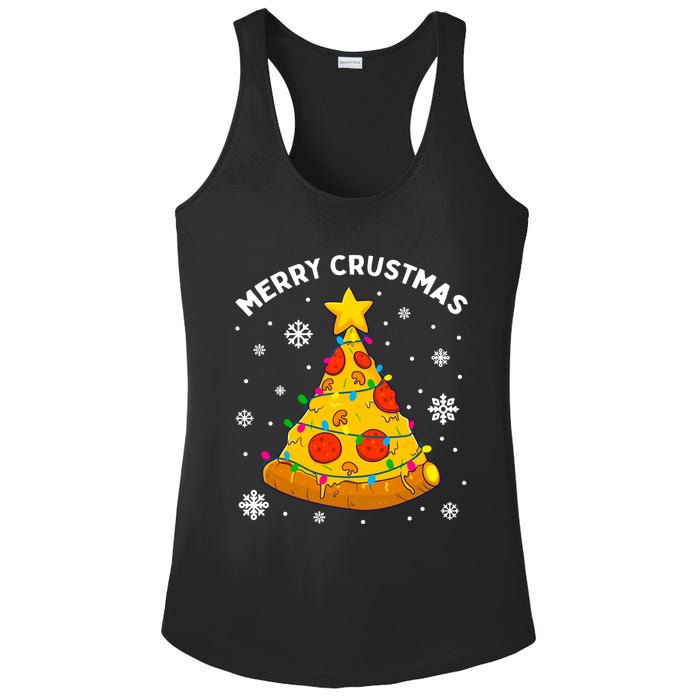 Merry Crustmas Pizza Christmas Tree Xmas Gifts Long Sleeve Ladies PosiCharge Competitor Racerback Tank