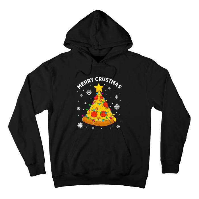 Merry Crustmas Pizza Christmas Tree Xmas Gifts Long Sleeve Tall Hoodie