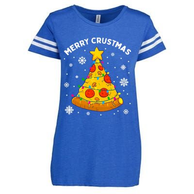 Merry Crustmas Pizza Christmas Tree Xmas Gifts Long Sleeve Enza Ladies Jersey Football T-Shirt