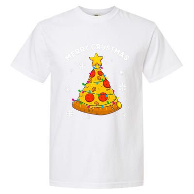 Merry Crustmas Pizza Christmas Tree Xmas Gifts Long Sleeve Garment-Dyed Heavyweight T-Shirt