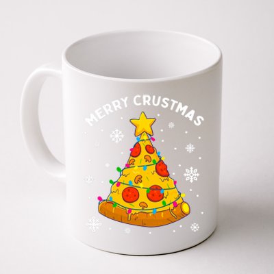 Merry Crustmas Pizza Christmas Tree Xmas Gifts Long Sleeve Coffee Mug