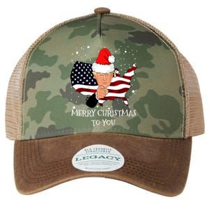 Merry Christmas President Trump Santa Hat America Flag Legacy Tie Dye Trucker Hat