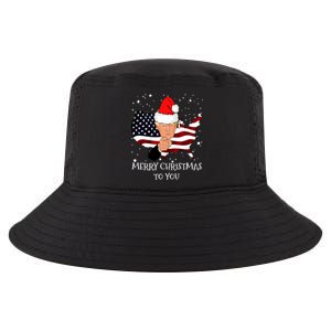 Merry Christmas President Trump Santa Hat America Flag Cool Comfort Performance Bucket Hat