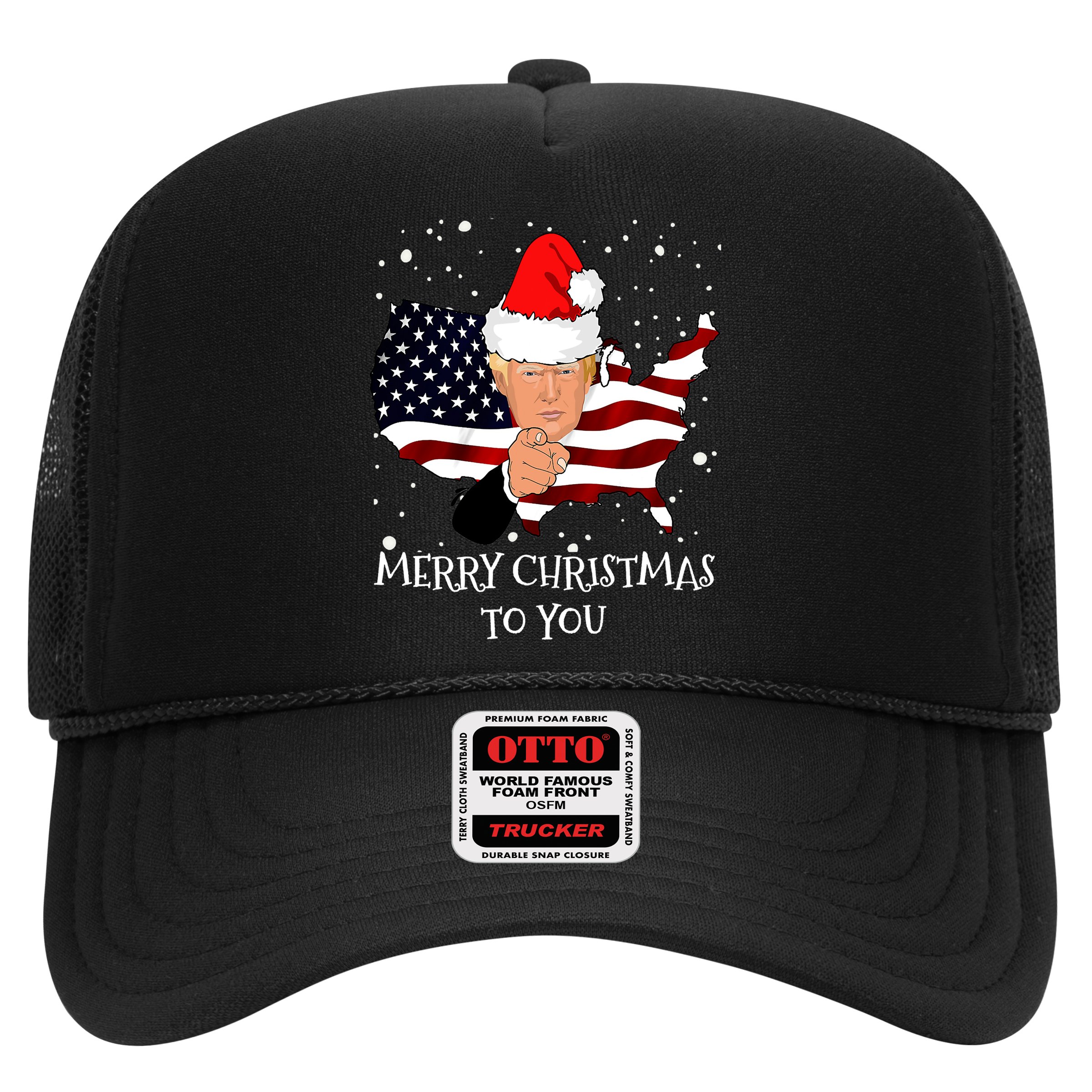 Merry Christmas President Trump Santa Hat America Flag Hat