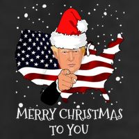 Merry Christmas President Trump Santa Hat America Flag Hat