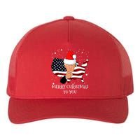 Merry Christmas President Trump Santa Hat America Flag Yupoong Adult 5-Panel Trucker Hat