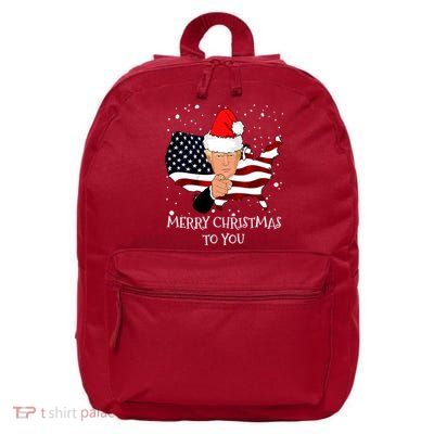 Merry Christmas President Trump Santa Hat America Flag 16 in Basic Backpack
