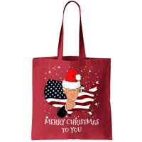 Merry Christmas President Trump Santa Hat America Flag Bag