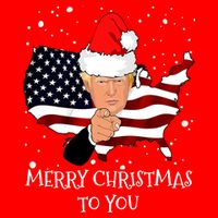 Merry Christmas President Trump Santa Hat America Flag Womens Tank Top