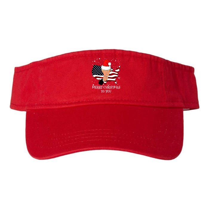 Merry Christmas President Trump Santa Hat America Flag Valucap Bio-Washed Visor