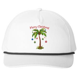 Merry Christmas Palm Tree Light Hawaiian Tropical Christmas  Snapback Five-Panel Rope Hat