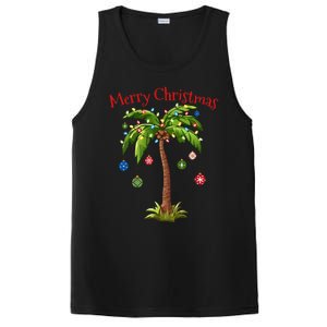 Merry Christmas Palm Tree Light Hawaiian Tropical Christmas  PosiCharge Competitor Tank