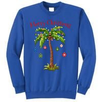 Merry Christmas Palm Tree Light Hawaiian Tropical Christmas  Sweatshirt