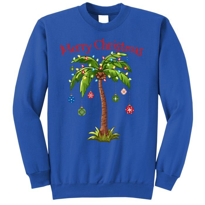 Merry Christmas Palm Tree Light Hawaiian Tropical Christmas  Sweatshirt