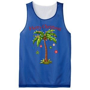 Merry Christmas Palm Tree Light Hawaiian Tropical Christmas  Mesh Reversible Basketball Jersey Tank