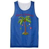 Merry Christmas Palm Tree Light Hawaiian Tropical Christmas  Mesh Reversible Basketball Jersey Tank