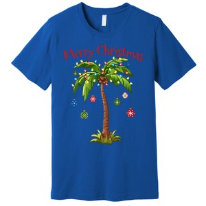 Merry Christmas Palm Tree Light Hawaiian Tropical Christmas  Premium T-Shirt