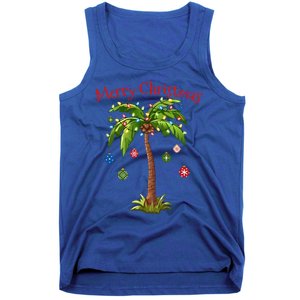 Merry Christmas Palm Tree Light Hawaiian Tropical Christmas  Tank Top