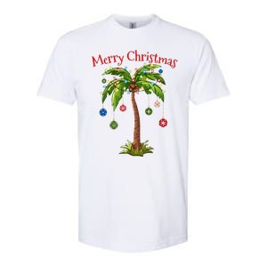 Merry Christmas Palm Tree Light Hawaiian Tropical Christmas  Softstyle CVC T-Shirt