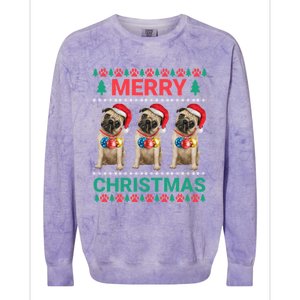 Merry Christmas Pug Puppy Cute Xmas Pug Lover Funny Gift Colorblast Crewneck Sweatshirt