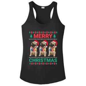 Merry Christmas Pug Puppy Cute Xmas Pug Lover Funny Gift Ladies PosiCharge Competitor Racerback Tank