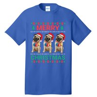 Merry Christmas Pug Puppy Cute Xmas Pug Lover Funny Gift Tall T-Shirt