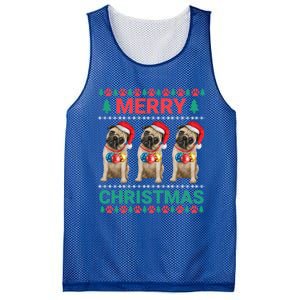 Merry Christmas Pug Puppy Cute Xmas Pug Lover Funny Gift Mesh Reversible Basketball Jersey Tank