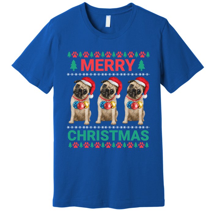 Merry Christmas Pug Puppy Cute Xmas Pug Lover Funny Gift Premium T-Shirt