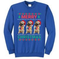 Merry Christmas Pug Puppy Cute Xmas Pug Lover Funny Gift Tall Sweatshirt