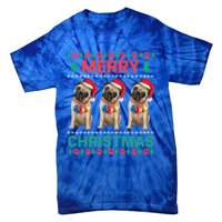 Merry Christmas Pug Puppy Cute Xmas Pug Lover Funny Gift Tie-Dye T-Shirt