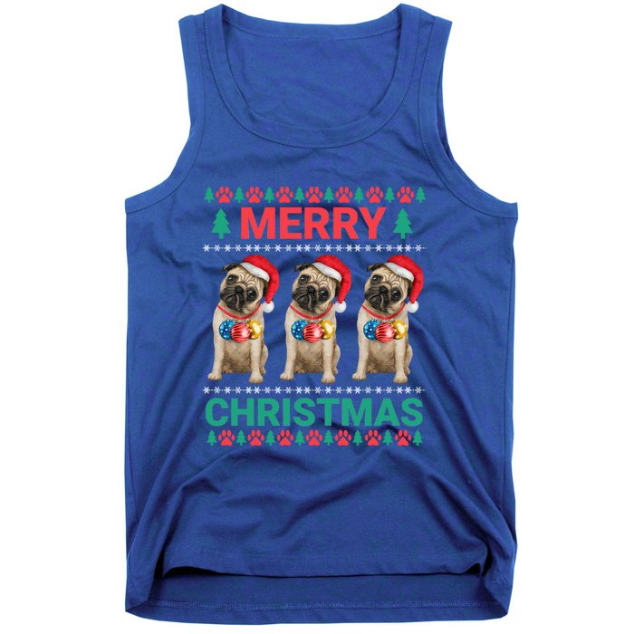 Merry Christmas Pug Puppy Cute Xmas Pug Lover Funny Gift Tank Top