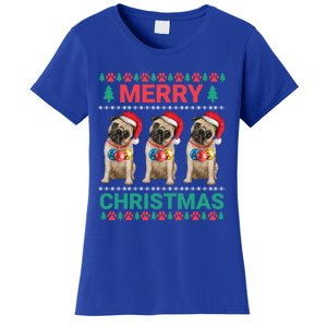 Merry Christmas Pug Puppy Cute Xmas Pug Lover Funny Gift Women's T-Shirt