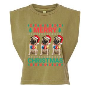 Merry Christmas Pug Puppy Cute Xmas Pug Lover Funny Gift Garment-Dyed Women's Muscle Tee