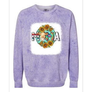 Mama Cow Print Sunflower For Mother's Day Cow Lovers Colorblast Crewneck Sweatshirt