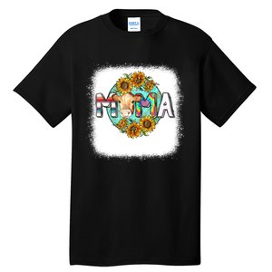 Mama Cow Print Sunflower For Mother's Day Cow Lovers Tall T-Shirt