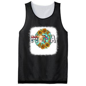 Mama Cow Print Sunflower For Mother's Day Cow Lovers Mesh Reversible Basketball Jersey Tank