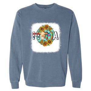 Mama Cow Print Sunflower For Mother's Day Cow Lovers Garment-Dyed Sweatshirt