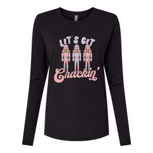 Merry Christmas Pink Nutcrackers Lets Get Crackin' Womens Cotton Relaxed Long Sleeve T-Shirt