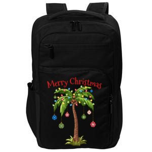 Merry Christmas Palm Tree Light Hawaiian Tropical Christmas Gift Impact Tech Backpack